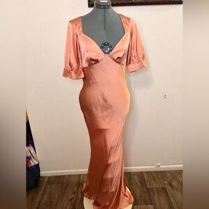 ASOS Satin Peach Maxi Dress